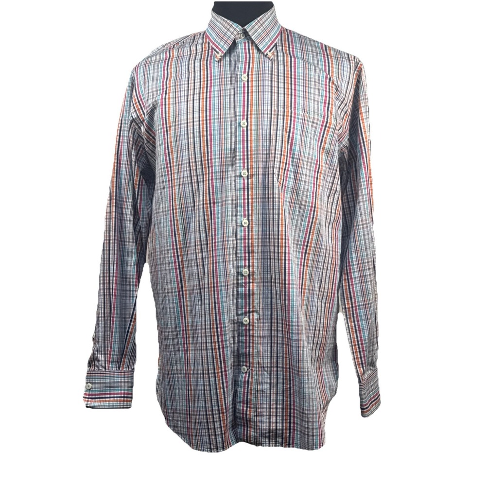Peter Millar Seaside‎ Finish Multicolor Button Up Shirt Cotton Men's Size Large - Picture 2 of 6